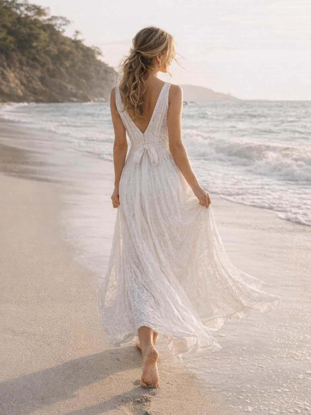 Vera Wang NWT White Lace Maxi Dress Sz 2 Bridal Destination Wedding Elopement - Picture 2 of 15